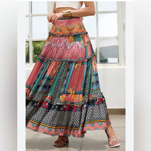 Anthropologie Celina Bhanuni by Jyoti Tiered Maxi Sz 4